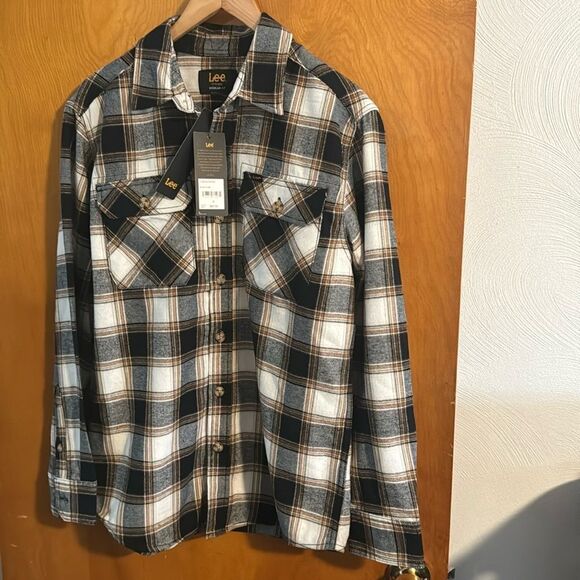 Flannel Shirt Mens Small Brown Lee - Picture 1 of 2